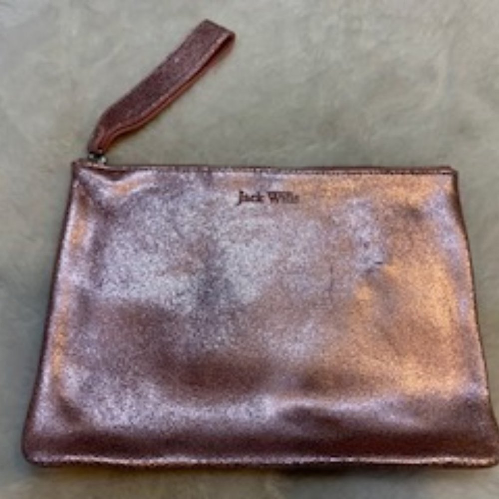 J Willis pink metallic wristlet